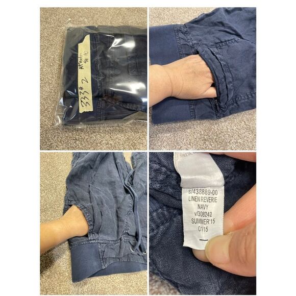 athleta womens pullon elastic pants sz 10 blue lightweight trouser - Picture 10 of 12